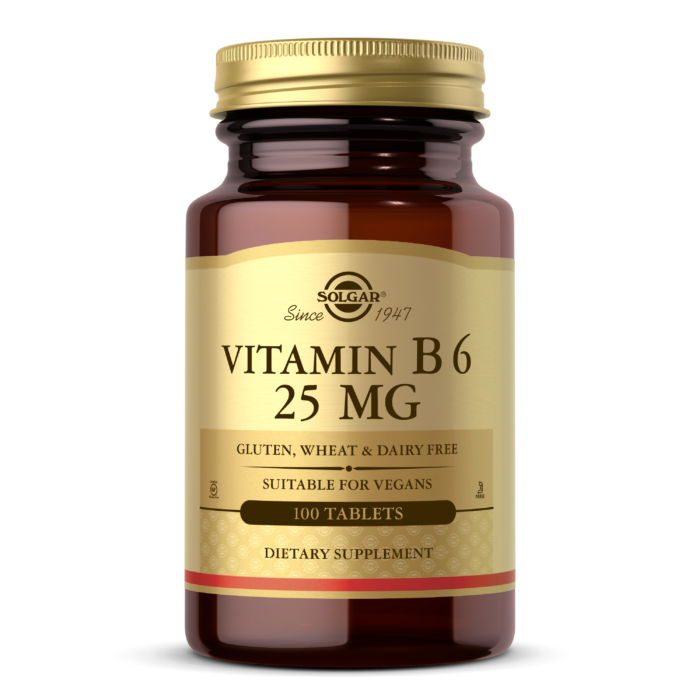 Solgar Vitamin B6 25 mg, 100 Tablets | Vitamin B6 for Energy & Nerves