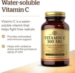 Solgar Vitamin C 500 mg, 100 Vegetable Capsules | Vitamin C for Immune Function – product photo