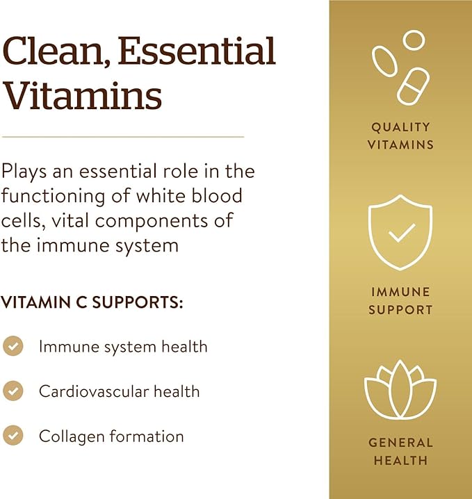 Solgar Vitamin C 500 mg, 100 Vegetable Capsules | Vitamin C for Immune Function – product photo