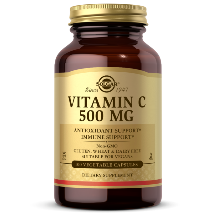 Solgar Vitamin C 500 mg, 100 Vegetable Capsules | Vitamin C for Immune Function