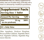 Solgar Zinc Picolinate 22 mg, 100 Tablets | Chelated Zinc for Immune Function – product photo