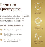 Solgar Zinc Picolinate 22 mg, 100 Tablets | Chelated Zinc for Immune Function – product photo