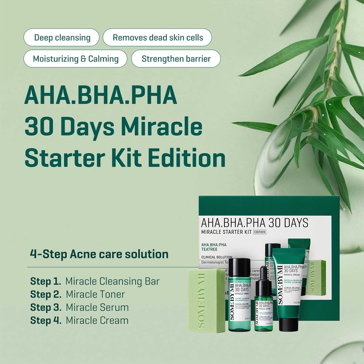 SOME BY MI AHA BHA PHA 30 Days Starter Kit 4-piece kit | Mild Exfoliating Daily Routine – product photo