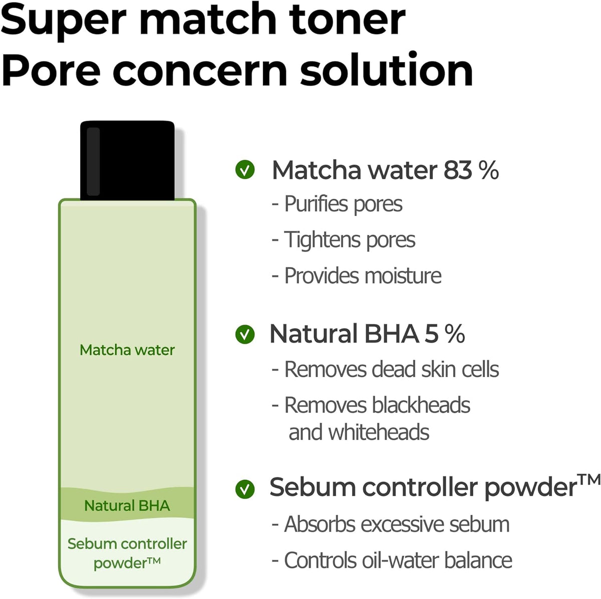 SOME BY MI Super Matcha Pore Tightening Toner 150ml | Refined Pores, Fresh Skin – product photo