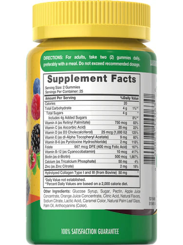 Sundance Adult Multivitamin Gummies with Collagen, 50 Gummies | Multivitamin and Mineral Gummies with Collagen – product photo