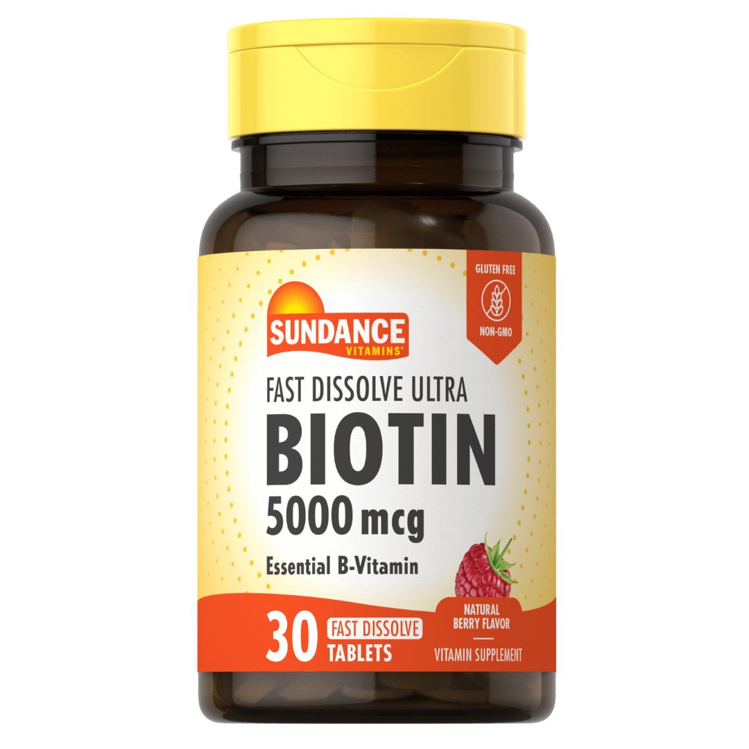Sundance Biotin 5000 mcg Fast Dissolve, 30 Tablets | Fast Dissolve Biotin for Hair and Skin