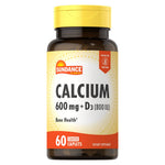 Sundance Calcium 600 mg + D3 800 IU 600 mg + 800 IU, 60 Tablets | Calcium and Vitamin D3 Coated Caplets