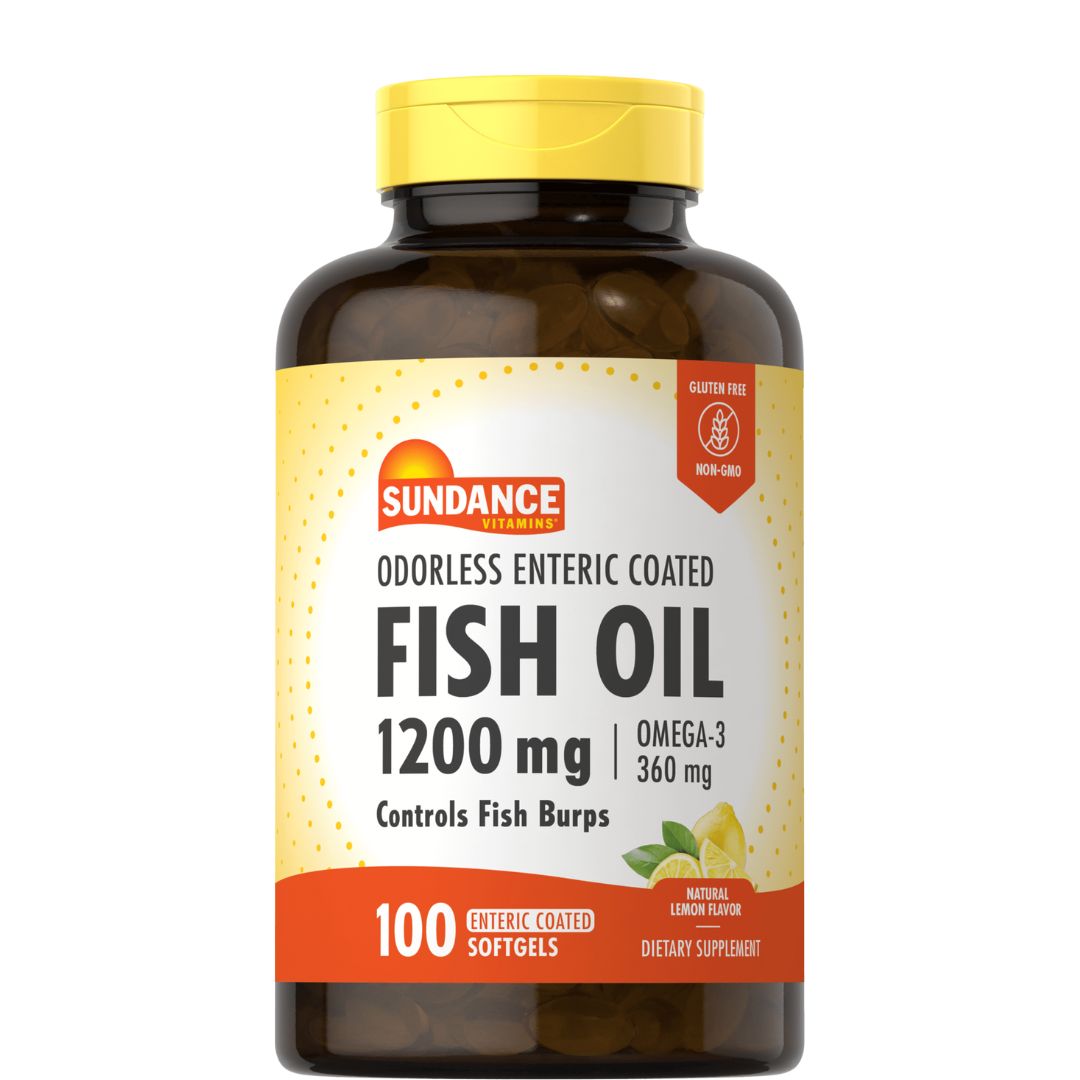 Sundance Fish Oil 1200 mg Omega-3 Odourless, 100 Softgels | Odourless Omega-3 from Anchovy, Mackerel, Sardine