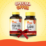 Sundance Heart Health Bundle: CoQ10 200 mg + Fish Oil 1200 mg | CoQ10 and Odourless Omega-3 Fish Oil Bundle