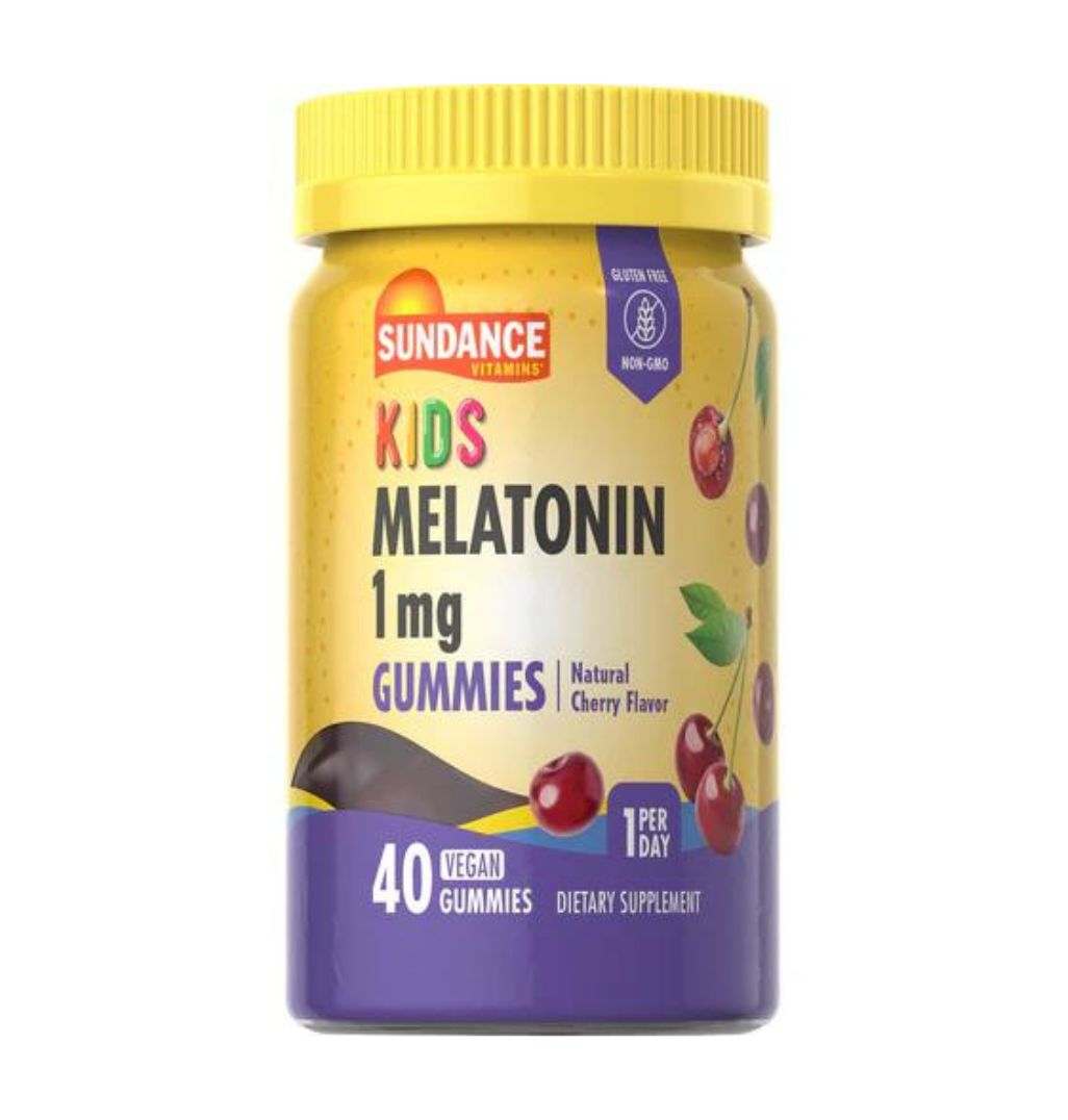 Sundance Kids Melatonin 1 mg Vegan Gummies, 40 Gummies | Low-Dose Vegan Cherry Melatonin Gummies