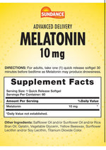 Sundance Melatonin 10 mg Quick Release, 60 Softgels | Quick Release Melatonin Softgels – product photo