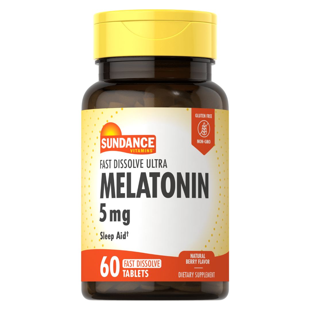 Sundance Melatonin 5 mg Fast Dissolve, 60 Tablets | Fast Dissolve Berry Melatonin Tablets