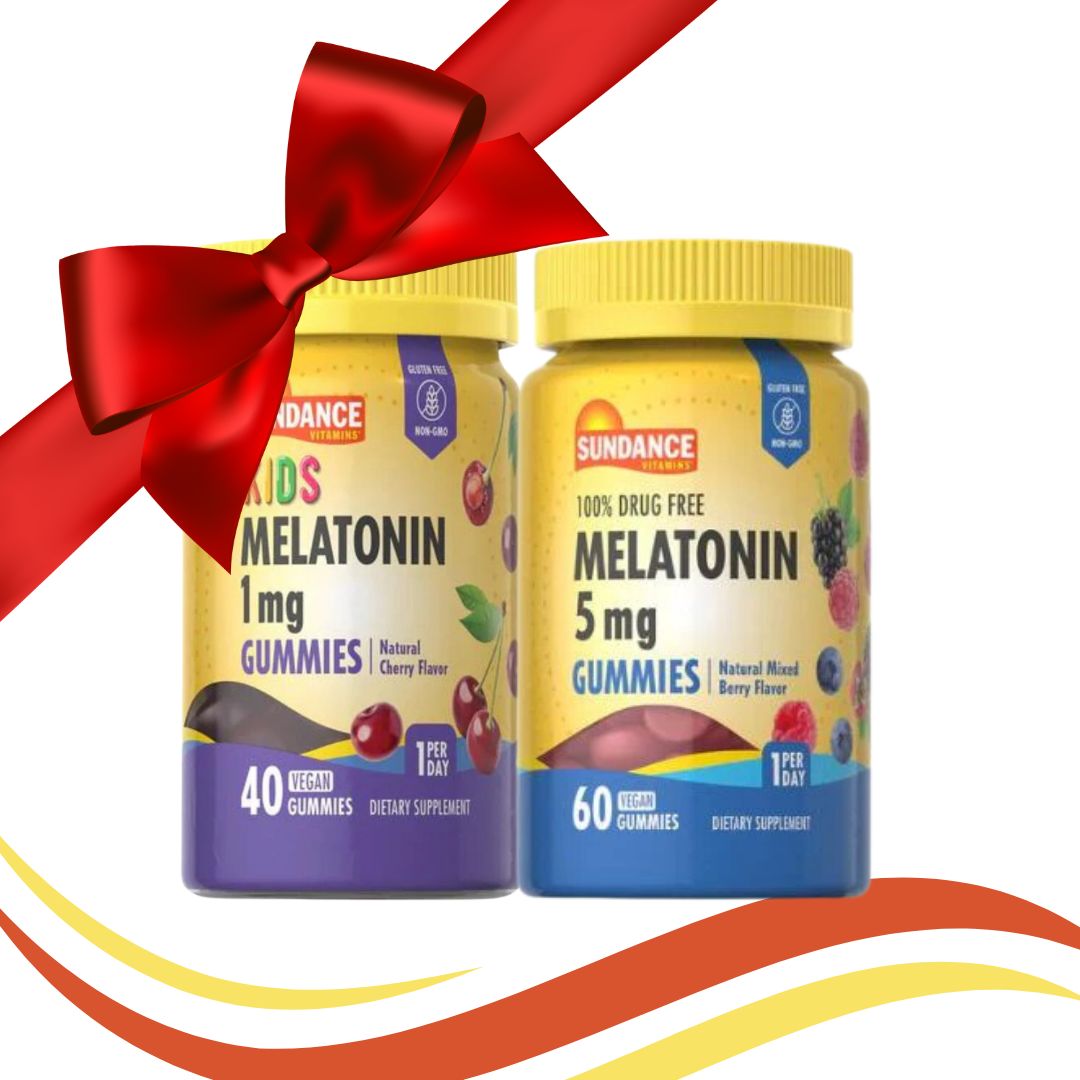 Sundance Parent & Kids Melatonin Bundle: 5 mg + 1 mg Vegan Gummies | Adult 5 mg and Kids 1 mg Vegan Melatonin Gummies