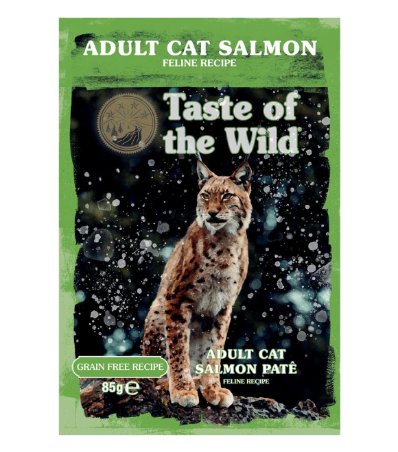 Taste of the Wild Grain-Free Adult Cat Pâté with Salmon Wet Cat Food 85g | Adult Cat Pâté with Salmon
