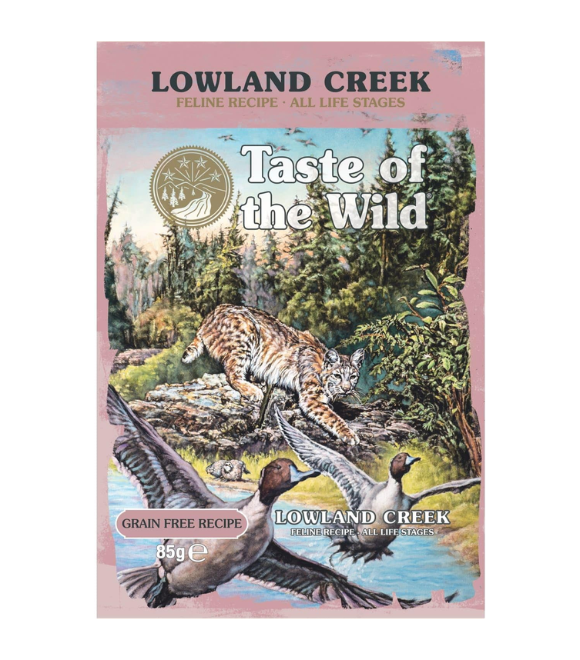 Taste of the Wild Lowland Creek Feline Wet Food Pouch 85g | Quail & Duck Wet Cat Food
