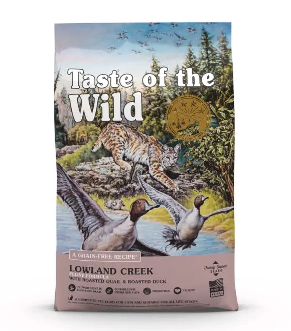 Taste of the Wild Lowland Creek Feline Quail & Duck Dry Cat Food 2kg | Roasted Quail & Duck Cat Food