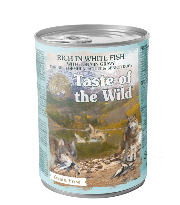Taste of the Wild Rich in White Fish & Tuna in Gravy Wet Dog Food 390g | White Fish & Tuna in Gravy