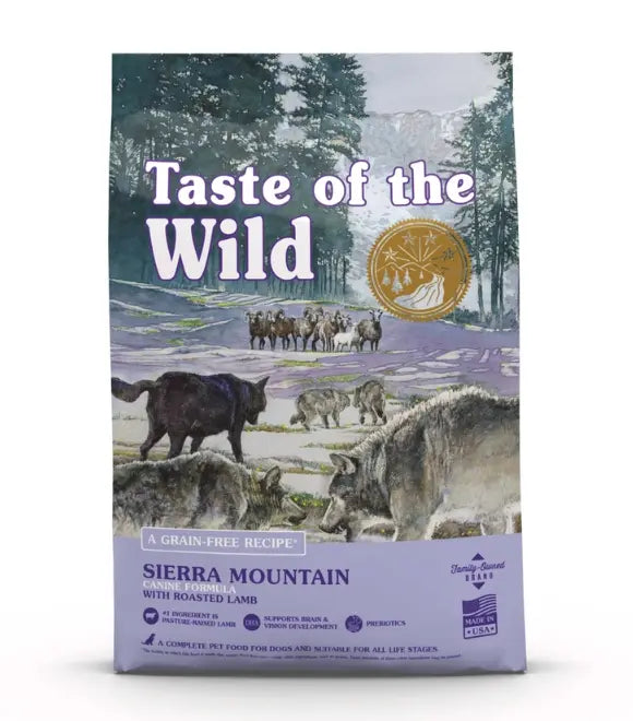 Taste of the Wild Sierra Mountain Canine with Roasted Lamb Dry Dog Food 2kg | Roasted Lamb, Grain-Free Dry Dog Food