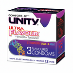 Unity Comfort Fit Ultra Flavour Condoms 3 condoms