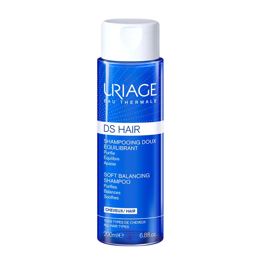 Uriage DS Hair Soft Balancing Shampoo 200ml | Purifying, Balancing Scalp Comfort