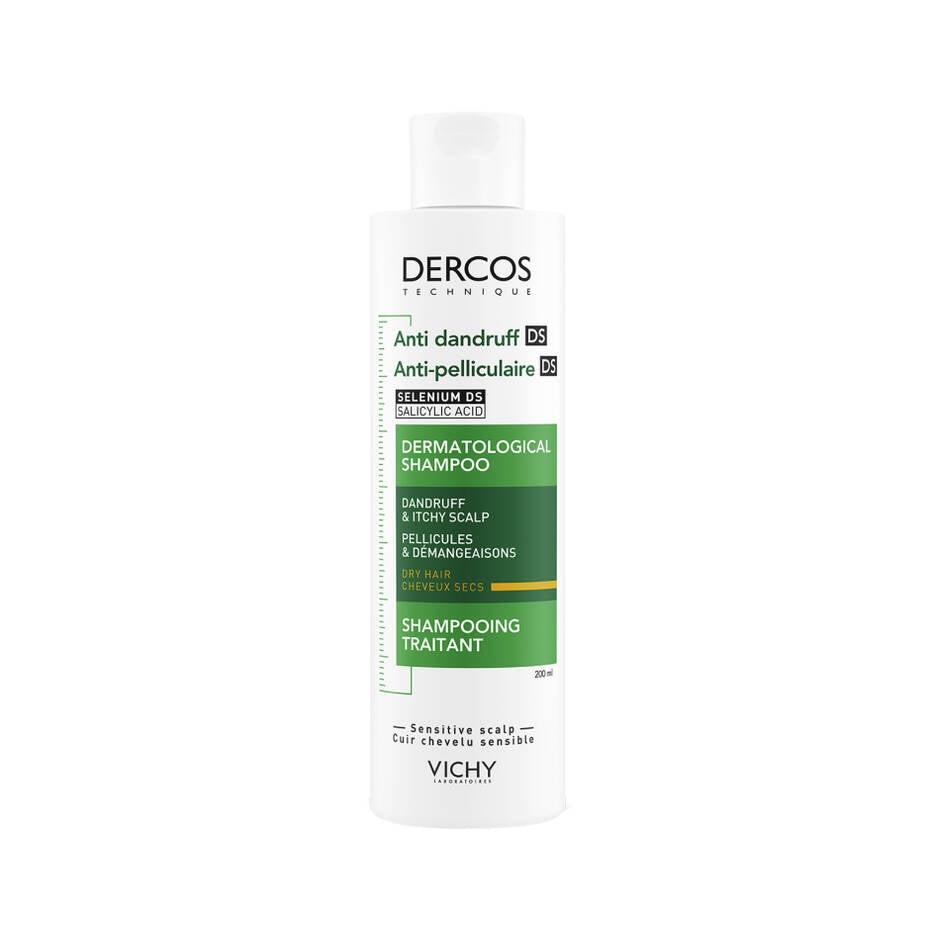 Vichy Dercos Anti-Dandruff Shampoo for Dry Hair 200ml | Visible Flakes Gone From First Wash
