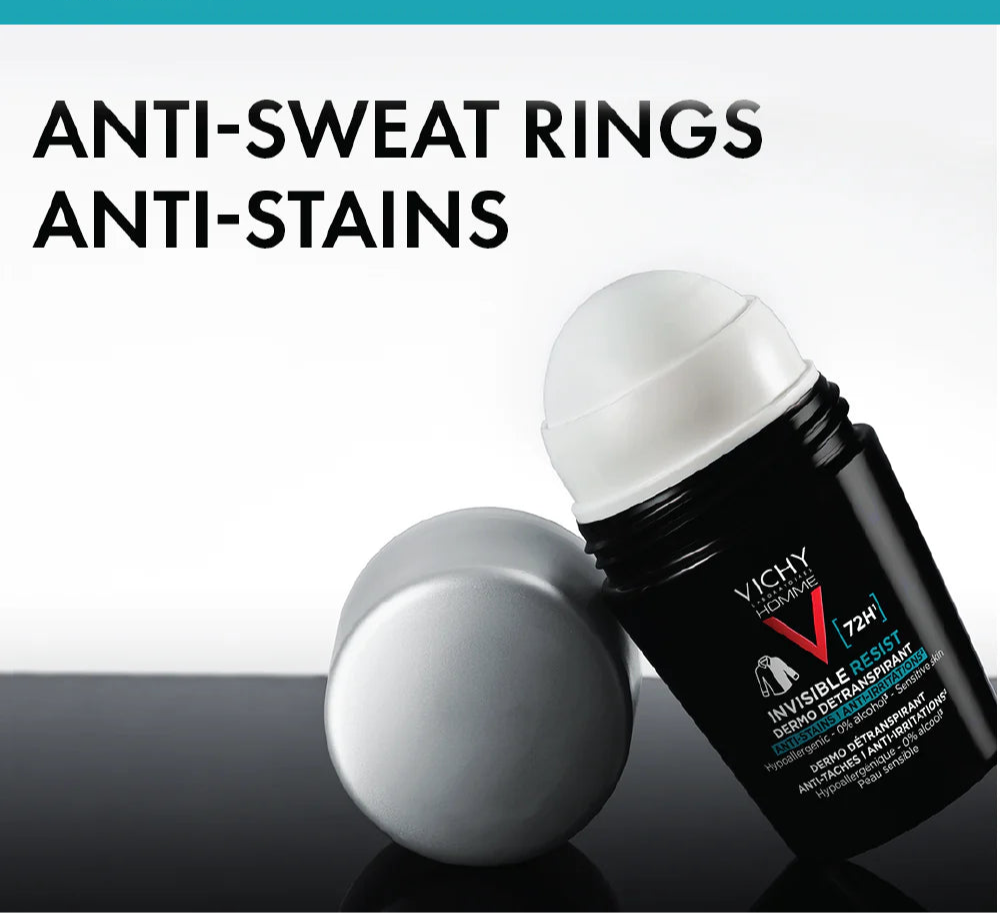 Vichy Invisible Resist 72H Deodorant for Men 50ml | 72-Hour Invisible Protection – product photo