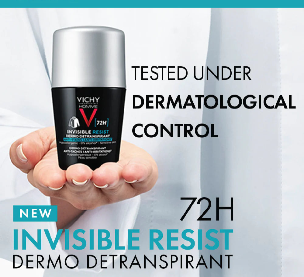 Vichy Invisible Resist 72H Deodorant for Men 50ml | 72-Hour Invisible Protection – product photo