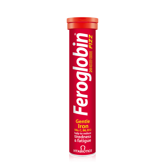 Vitabiotics Feroglobin Fizz, 20 Effervescent Tablets | Effervescent Iron with Vitamin C & B Vitamins