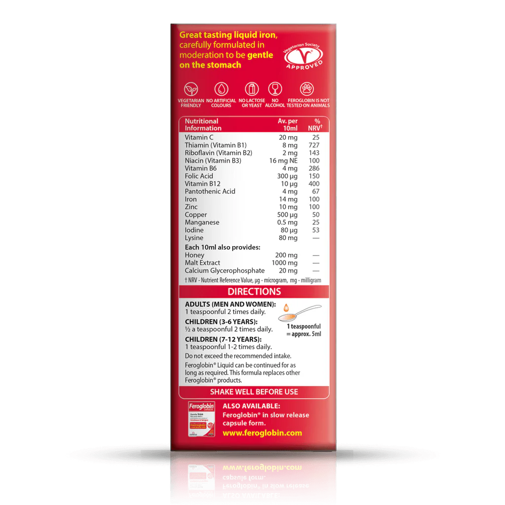 Vitabiotics Feroglobin Liquid, 200ml | Gentle Liquid Iron with B Vitamins & Vitamin C – product photo