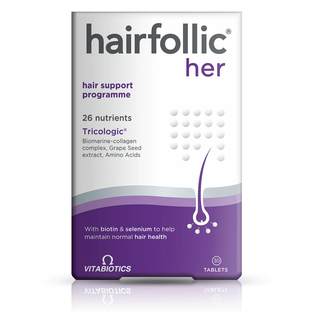 Vitabiotics Hairfollic Her, 30 Tablets | Hair, Skin & Nail Nutrients for Women