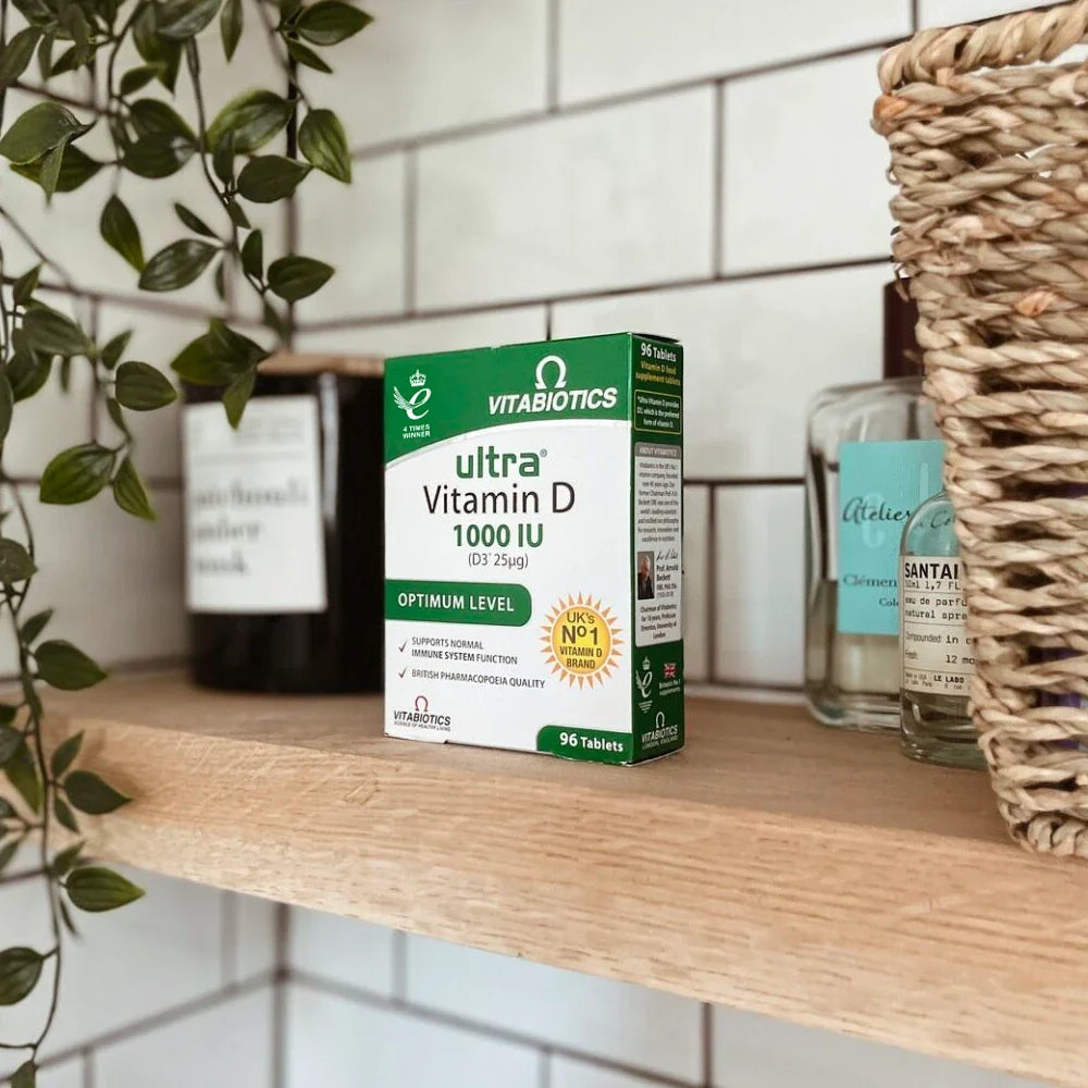 Vitabiotics Ultra Vitamin D 1000 IU 1000 IU (25 µg), 96 Tablets | Vitamin D3 1000 IU (25 µg) Tablets – product photo