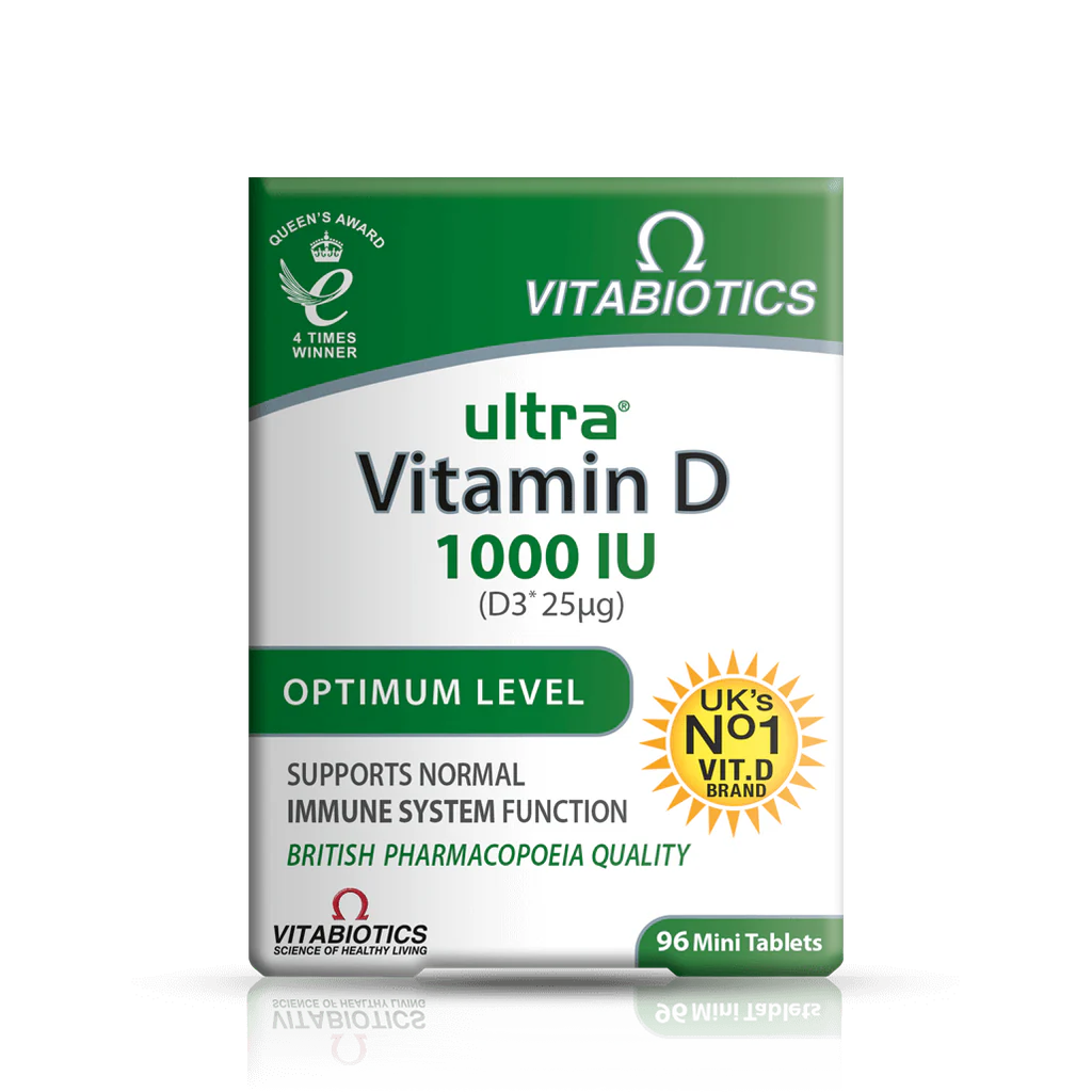 Vitabiotics Ultra Vitamin D 1000 IU 1000 IU (25 µg), 96 Tablets | Vitamin D3 1000 IU (25 µg) Tablets
