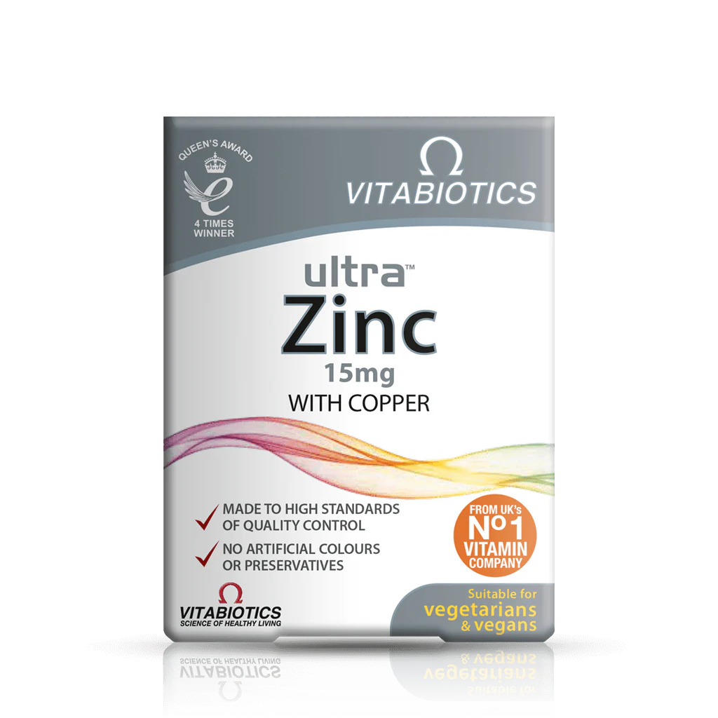 Vitabiotics Ultra Zinc 15 mg, 60 Tablets | Zinc 15 mg with Copper 1000 µg