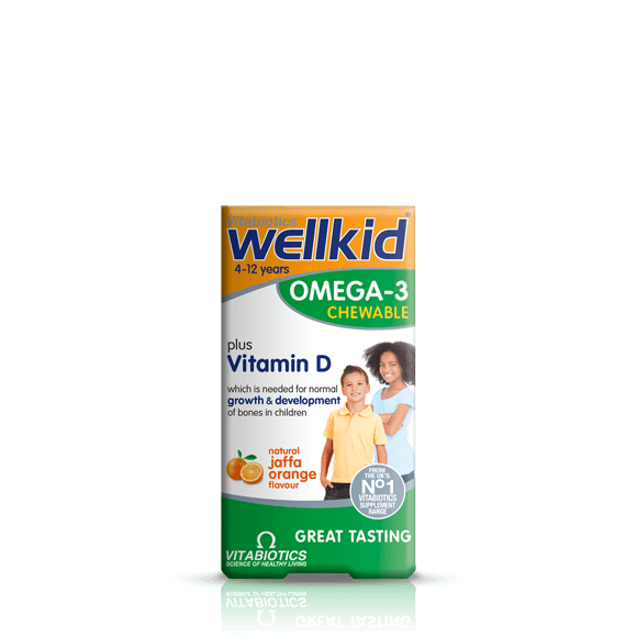 Vitabiotics Wellkid Omega-3 Chewable, 60 Softgels | Chewable Omega-3 Fish Oil with Vitamin D for Kids